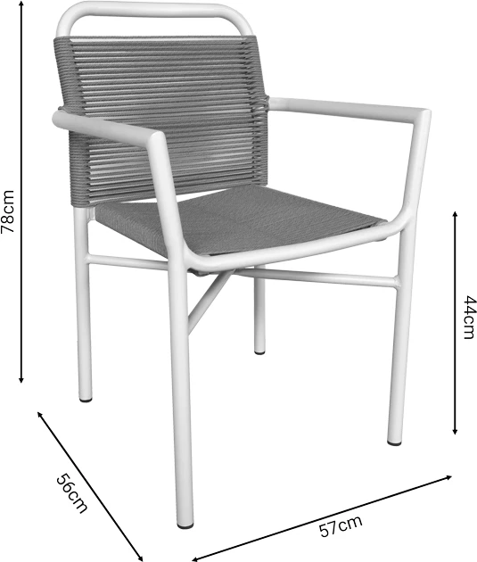 Karrige alumini Clutch e grumbullueshme kornizë e bardhë-ratan natyral 55x56x80cm