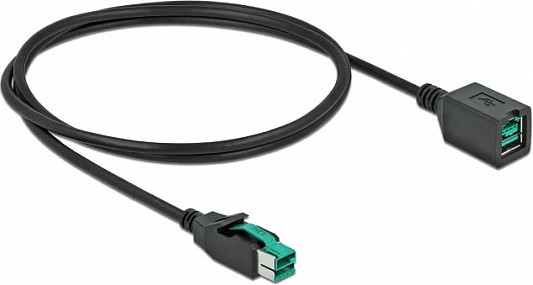 Kabllo zgjatëse PoweredUSB DeLOCK 12 V, 1 m, e zezë