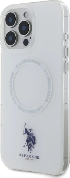 Mbështjellës U.S. Polo Assn. IML Ring MagSafe për iPhone 16 Pro Max, Bardhë