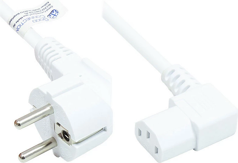 Kabllo rryme GoodConnections P0131-W030, 3 m, CEE 7/7 (E+F) në IEC C13, e bardhë
