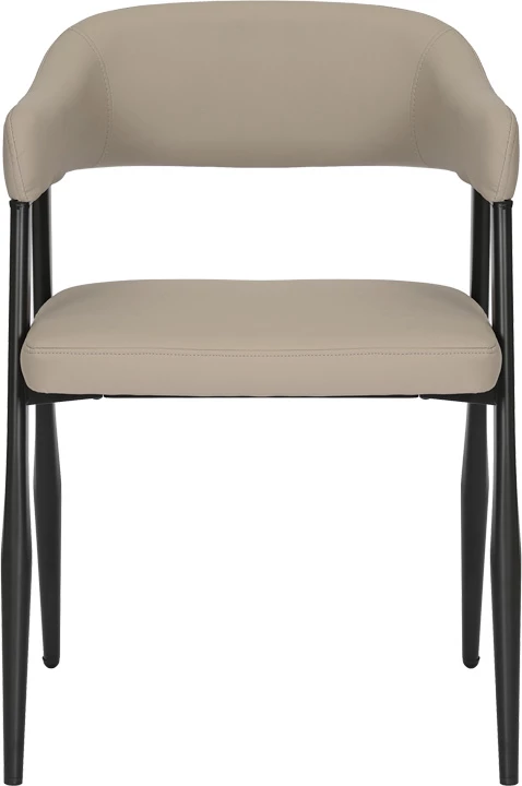 Karrige e ulët Sezan, lëkurë PU, ngjyrë gri-bezhë, 56x55x78cm