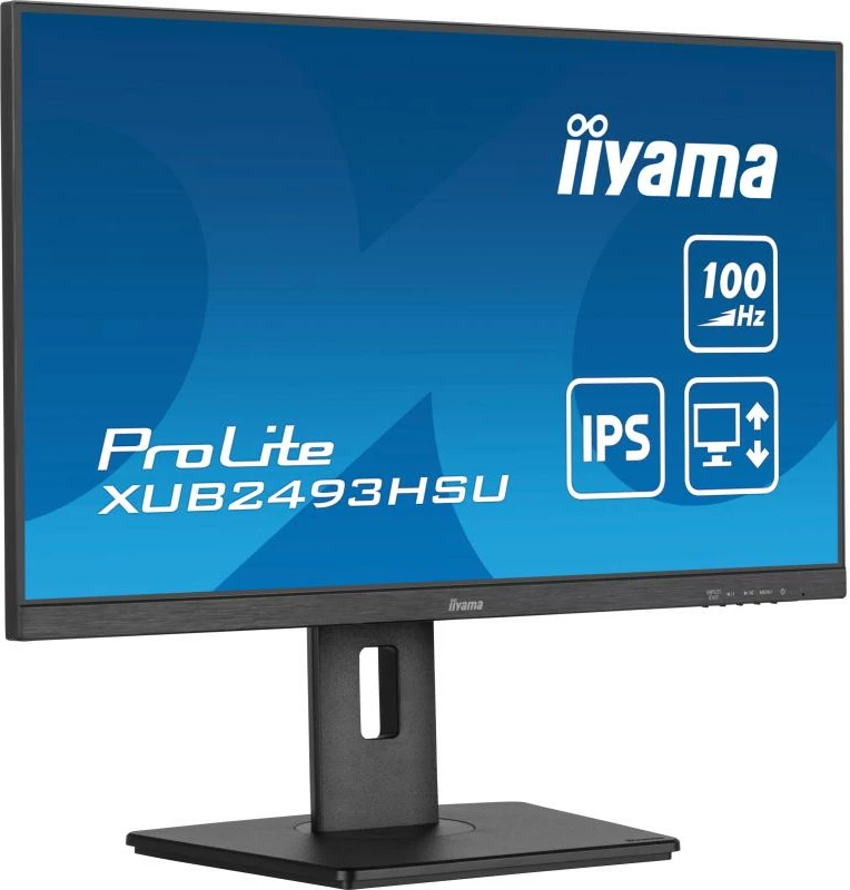 monitor, iiyama, ProLite XUB2493HSU-B7, 24" IPS 100Hz, AdaptiveSync, HDMI/DisplayPort USB hub, e zezë