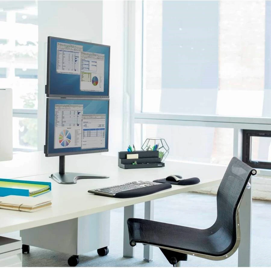 Krah i lirshëm për dy monitorë Fellowes Ergonomics - Seasa vertikale