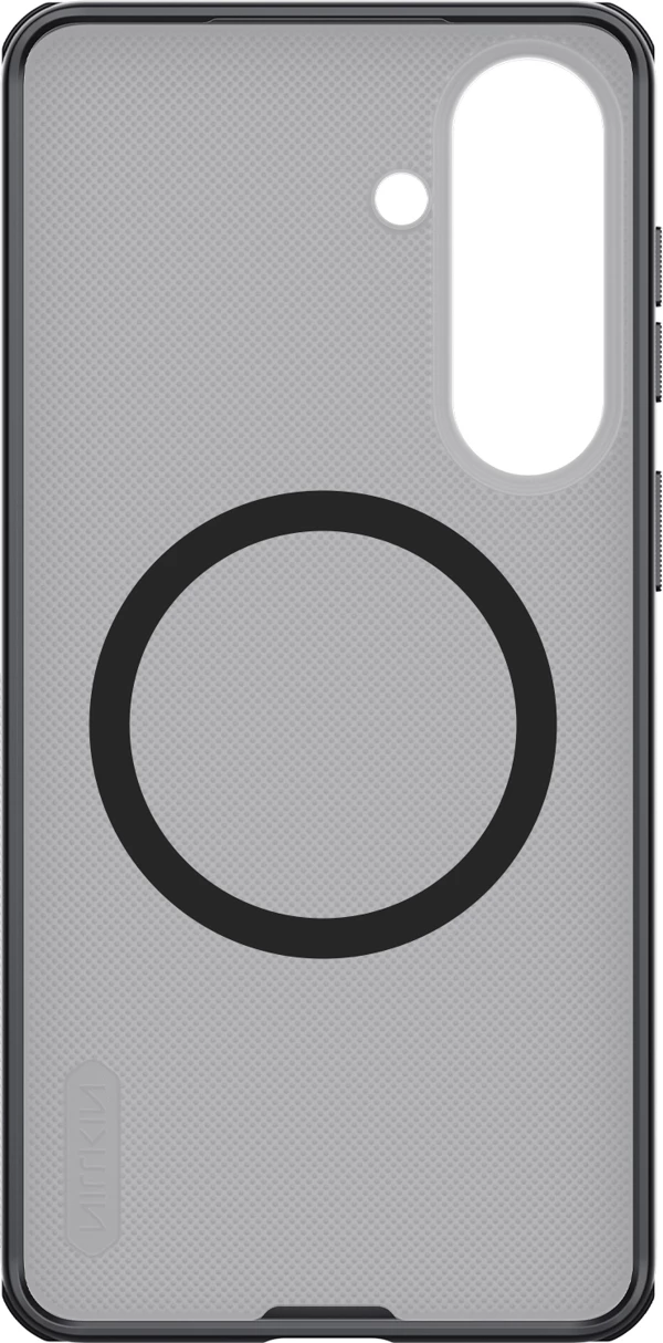 Mbështjellës Nillkin Super Frosted Shield Pro Magnetic (MagSafe), për Samsung Galaxy S26+, PC+TPU, e zezë gjysmë transparente