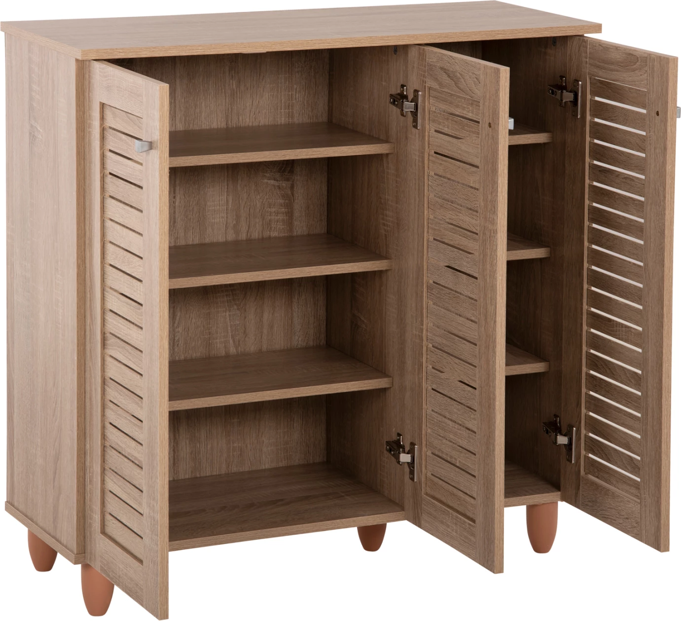 Dollap këpucësh PROLLY FH9609.02 melaminë, ngjyrë sonoma, 3 dyer, 4 rafte, 87x32x88H cm