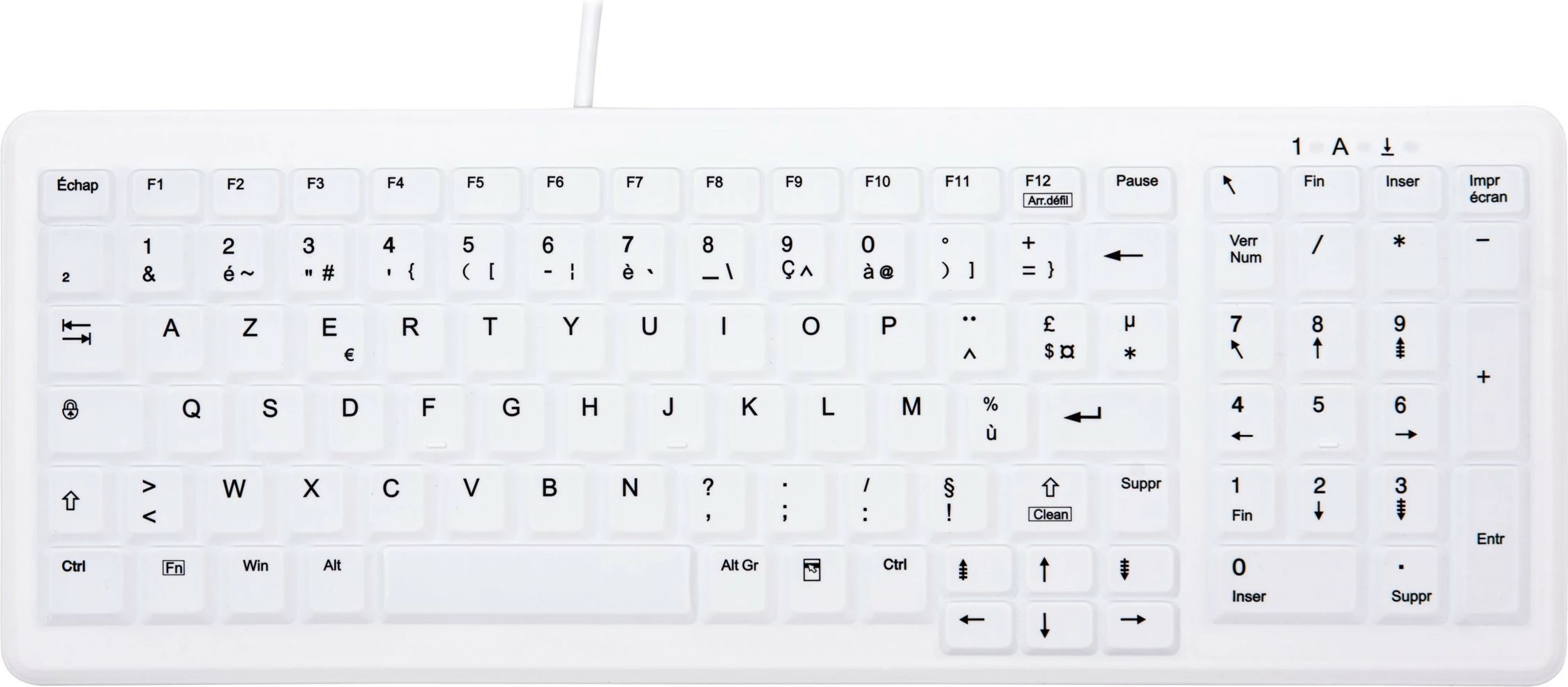Tastierë Cherry AK-C7000F-U1-W/FR, AZERTY, e bardhë