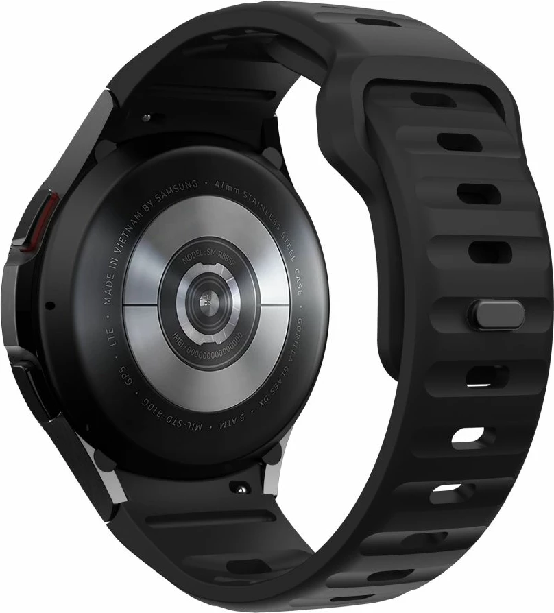 Rrip silikoni Tech-Protect për Samsung Galaxy Watch 4/5/5 Pro/6/7/FE, i zi