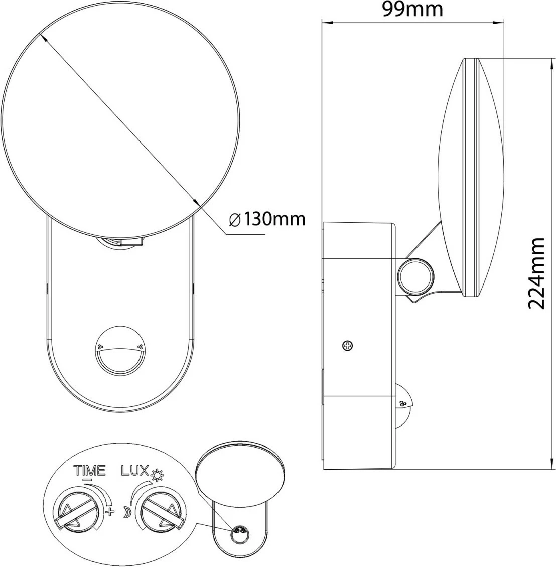 llambë muri LED me sensor PIR, Maclean MCE367, 4000K, IP65, 220-240V AC