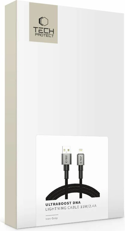 Kabllo Tech-Protect UltraBoost DNA USB-A / Lightning, 200 cm, Gri