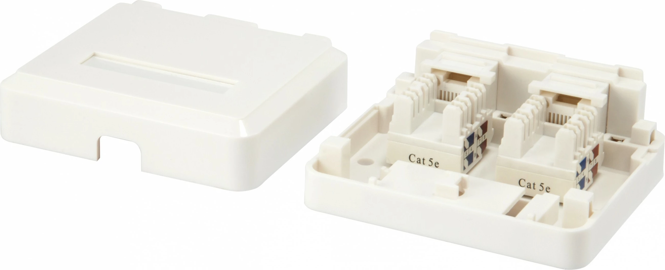 Kuti sipërfaqësore për Keystone Jack EQUIP 2-Port, ABS, e bardhë
