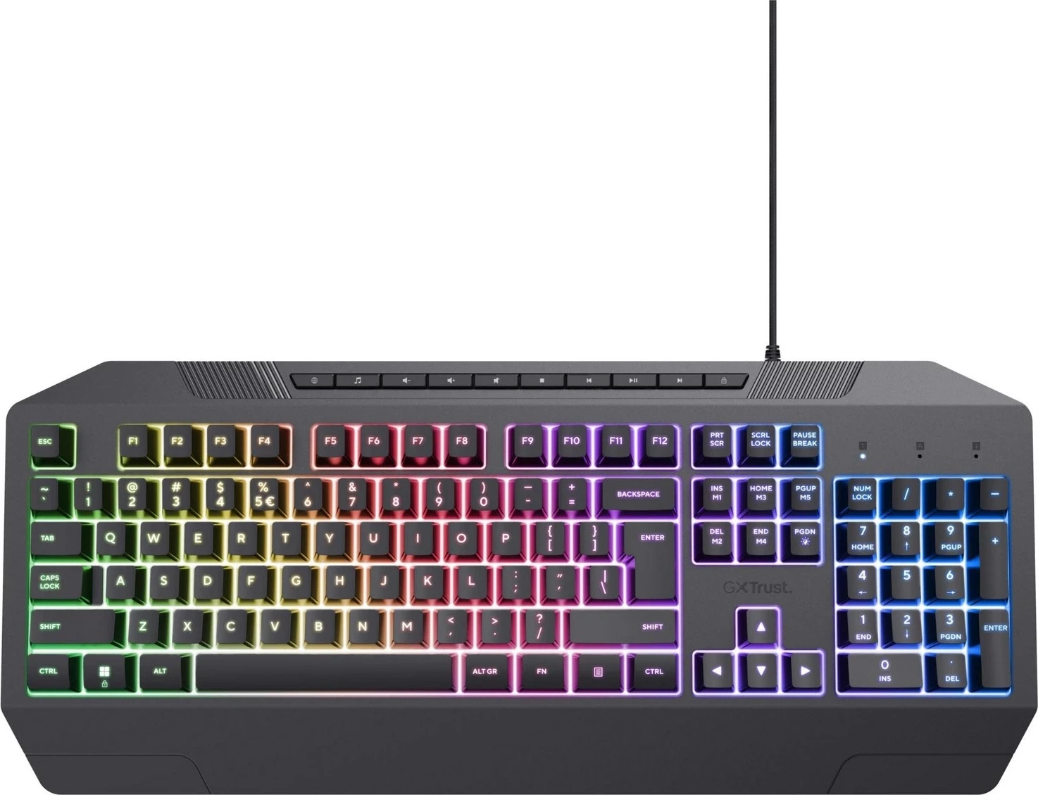 Tastierë për lojëra Trust GXT836 EVOCX, me ngjyra RGB