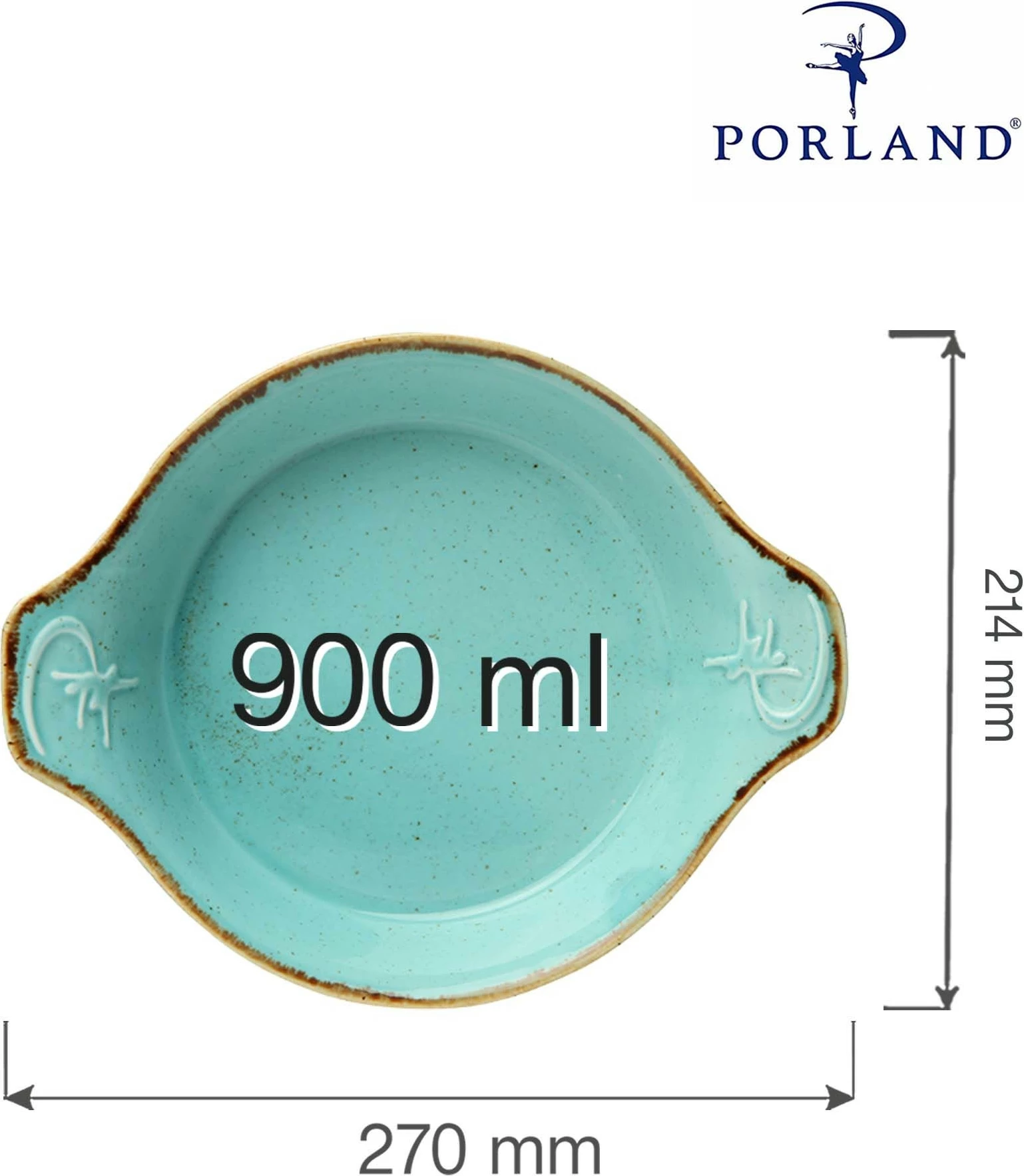 Tavë për pjekje Porland Seasons Laguna Ø210 mm 900 ml 270 mm, blu qielli, set 6 copë