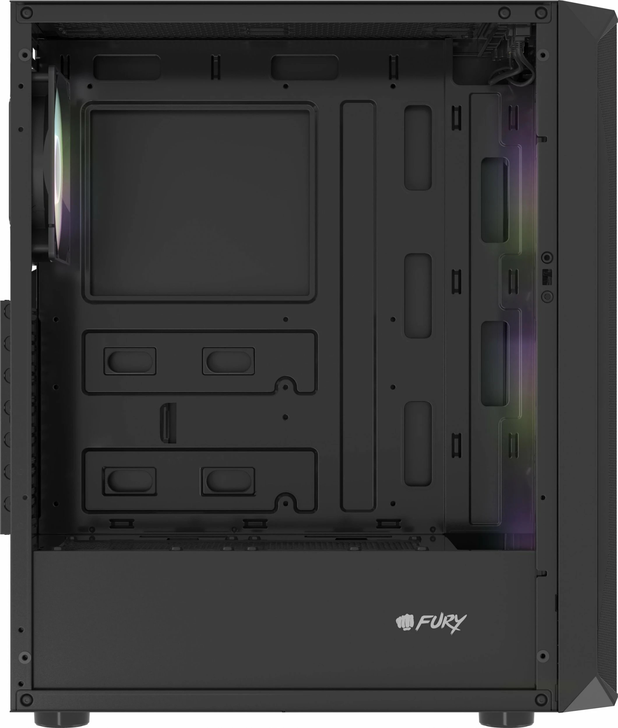 Kasë Fury Shobo SH4F RGB (NFO-2154) Midi Tower, ATX/µATX/Mini-ITX, 4x120mm RGB fan, tempered glass, e zezë