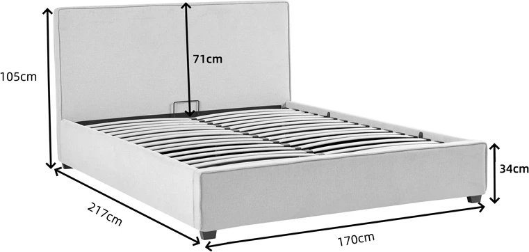Krevat dopio Bedkapakoworld ngjyrë gri e errët 160x200cm