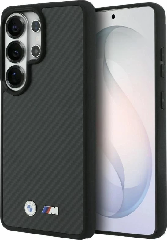 Kapak telefoni BMW M Kevlar Logo MagSafe për Samsung Galaxy S26 Ultra, i zi