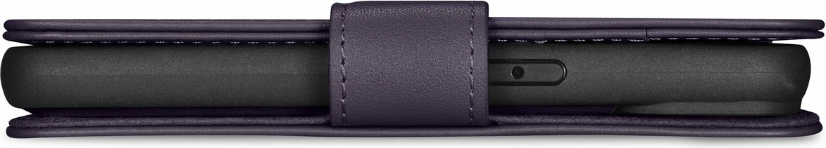 Mbështjellës iCarer Wallet Case 2in1 për iPhone 14 Plus, lëkurë natyrale, Anti-RFID, Vjollcë e errët
