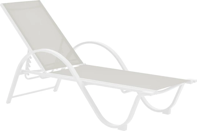 Shezlong me krahë Attain alumini i bardhë dhe tekstilene ngjyrë bezhë 200x62x35cm