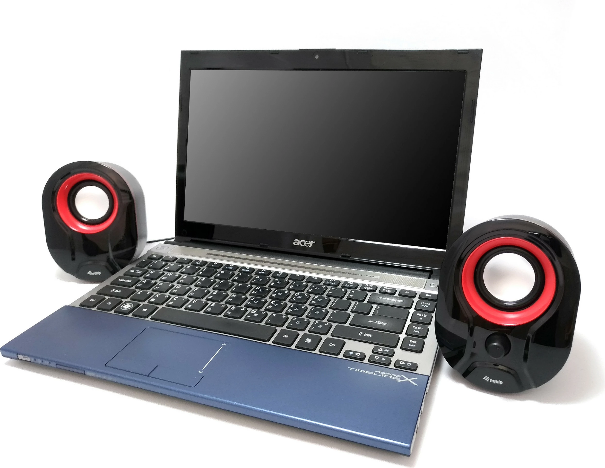 Boksa stereo 2.0 Equip, 3W, lidhje me kabllo, USB, 3.5mm, zi-kuqe