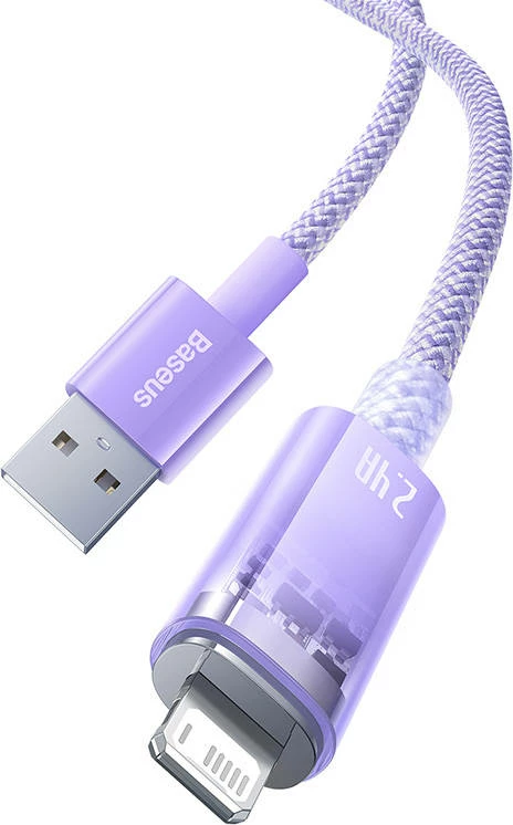 Kabllo karikimi e shpejtë Baseus Explorer Series USB-A në Lightning, 1m, vjollcë