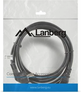 Kabllo rryme Lanberg CA-C13C-11CC-0030-BK, Schuko në IEC 320 C13, 3 m, prizë e këndshme, e zezë