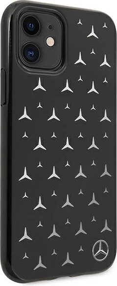Mbështjellës Mercedes MEHCN61ESPBK për iPhone 11, hardcase, Silver Stars Pattern, zi