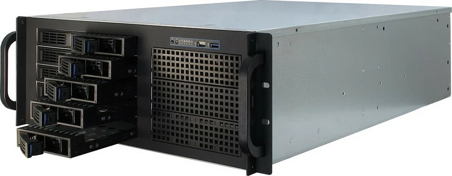 Kasë serveri Inter-Tech IPC STORAGE 4U-4410, 4U Rack 19", çelik, e zezë