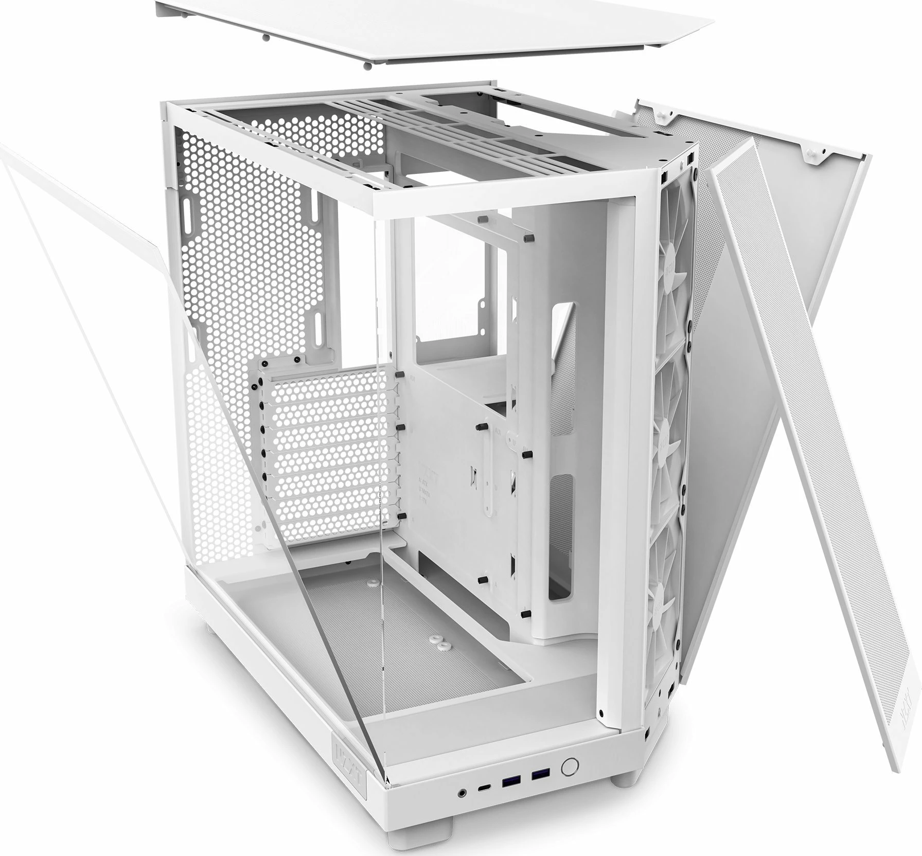 Kasë NZXT H6 Flow CC-H61FW-01 Midi Tower ATX/mATX/Mini-ITX, 3x120mm fan, e bardhë