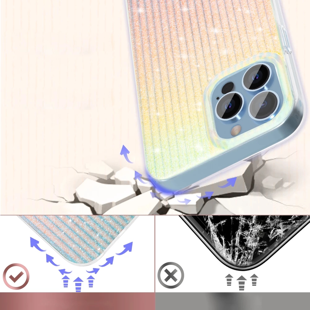 Mbështjellës Kingxbar Travel Series për iPhone 13 Pro, Clouds, blu-portokalli