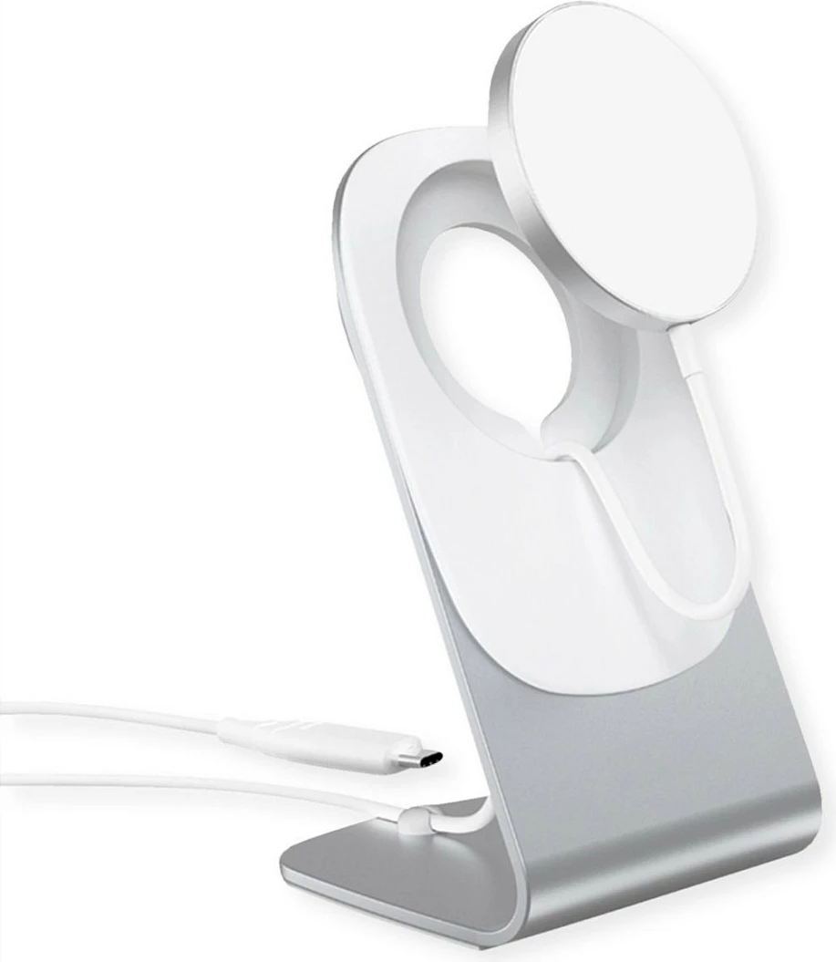 Karikues wireless stand ROLINE 19.11.1016, Qi 15W, USB-C, 1.5 m, Silver/White