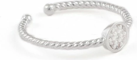 Unazë argjendi Elika Silver, e rregullueshme, gur zirkoni, FA182287