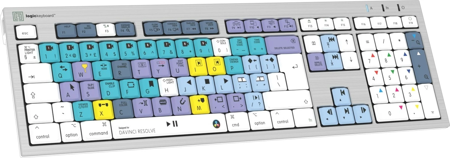 Tastierë Logickeyboard LKB-RESC-CWMU-UK, full-size, me kabllo, USB, QWERTY, argjend