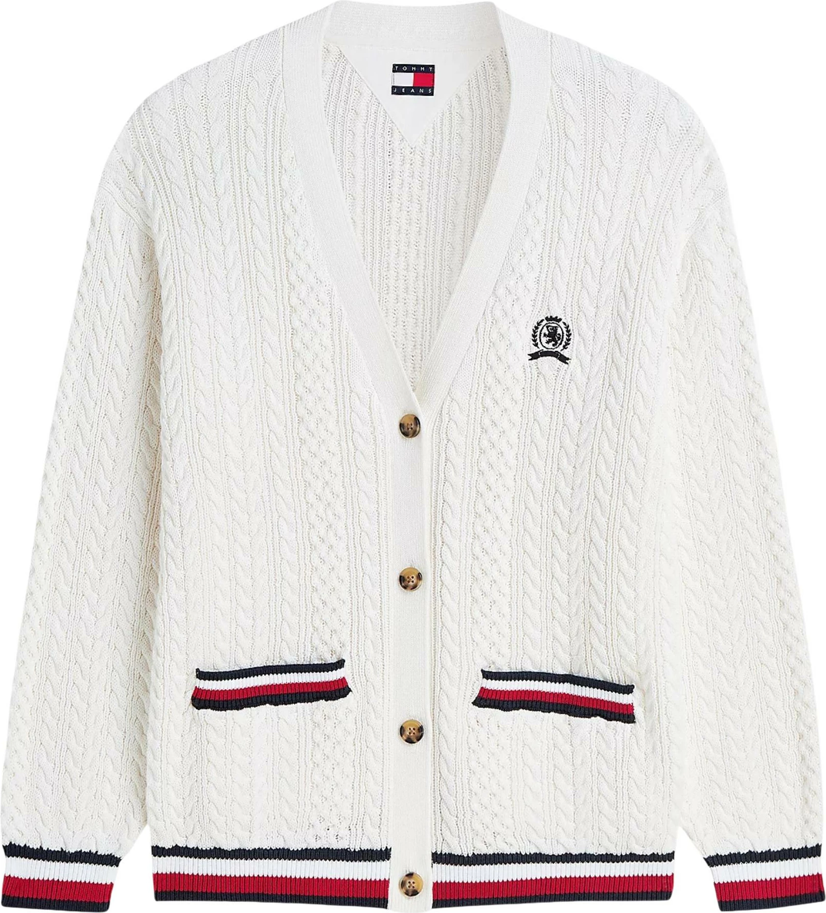 Kardigan për femra Tommy Hilfiger Jeans DW0DW22934, i bardhë [Madhësia: XS]