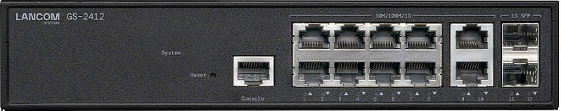Switch LANCOM GS-2412, Managed L2+, 10x Gigabit RJ45, 2x SFP, rackmount, i zi
