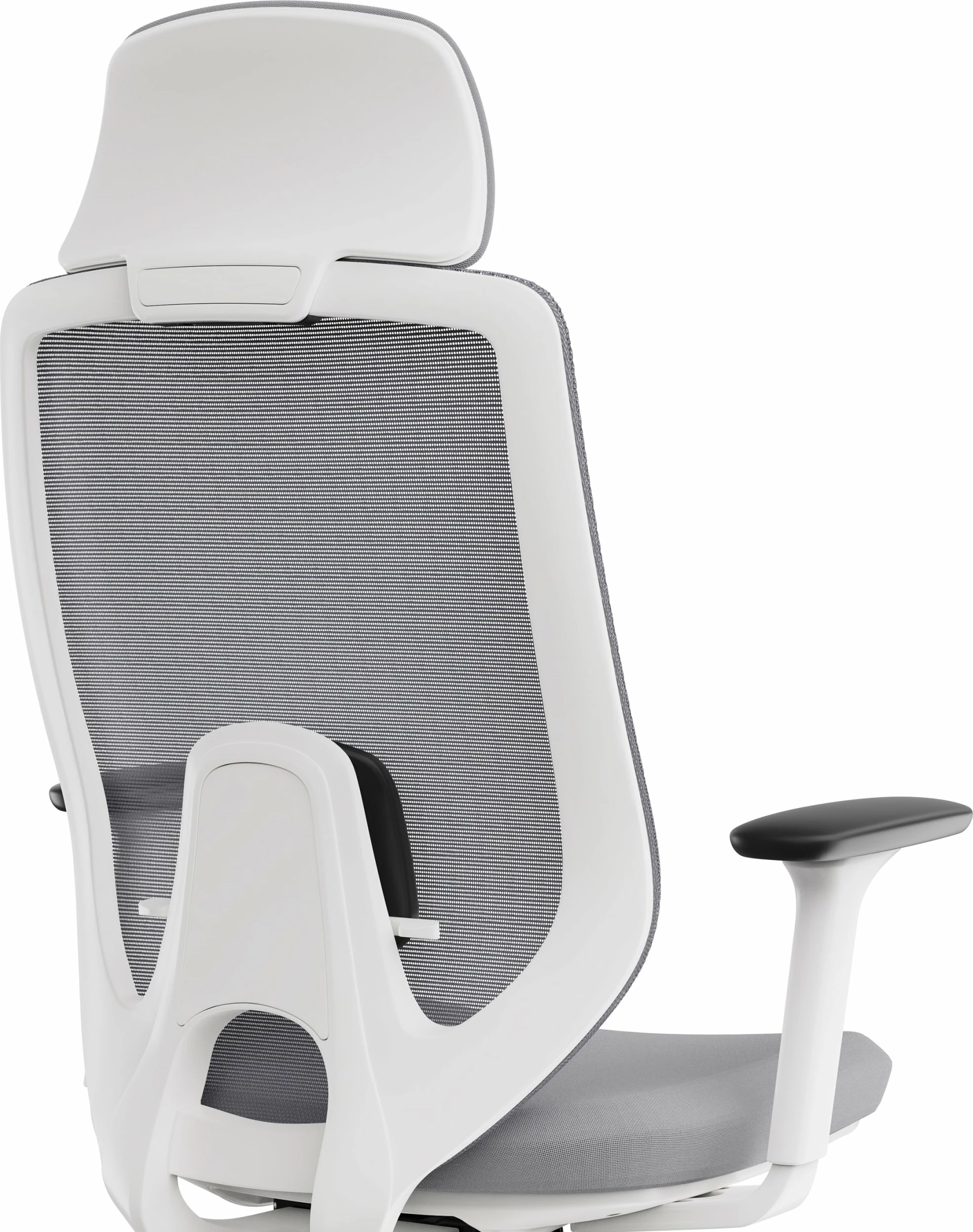 Karrige zyre SENSE7 Nakai, ergonomike me rrota, mbështetëse koke, krahë 3D, 150 kg, bardhë-gri