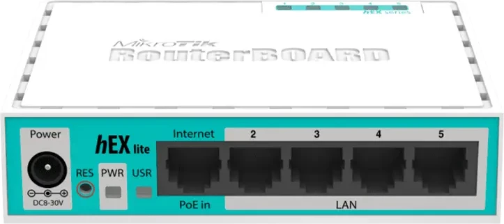 Router MikroTik hEX lite RB750r2, 5 porta, i bardhë