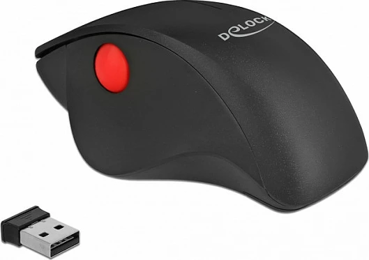 Maus vertikal wireless DeLOCK 12598, Bluetooth + USB-A, 1600 DPI, i zi/kuq
