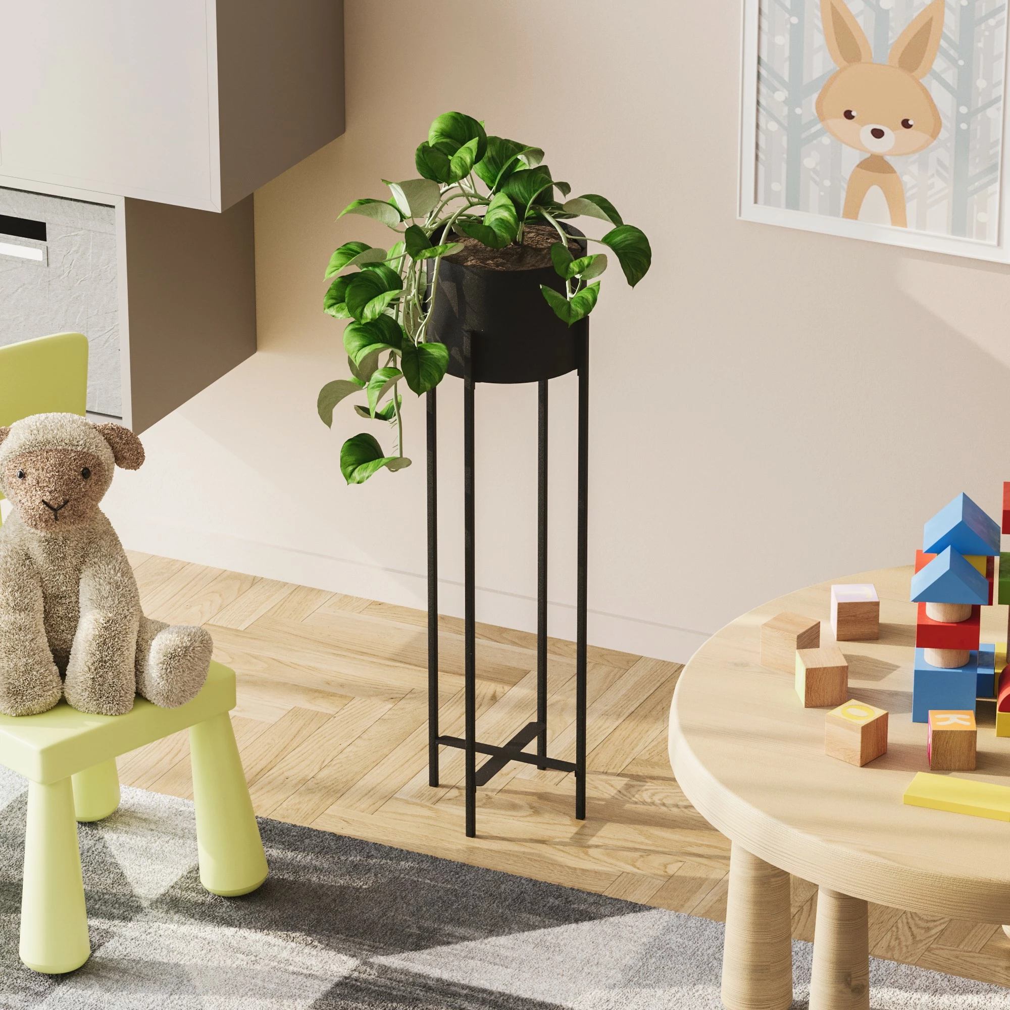Vazo dekorative, metal i zi, Aberto Design, GED-025