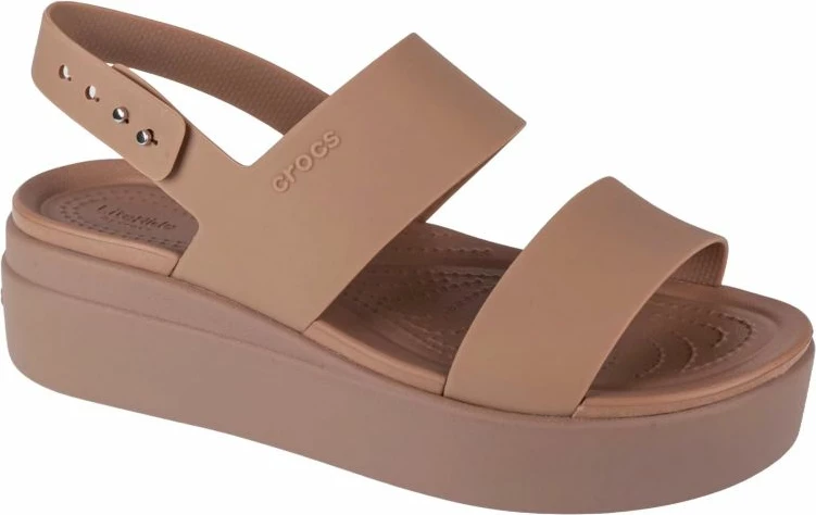 Sandale Crocs Brooklyn Low Wedge për femra, kafe [Madhësia: 37 - 38]