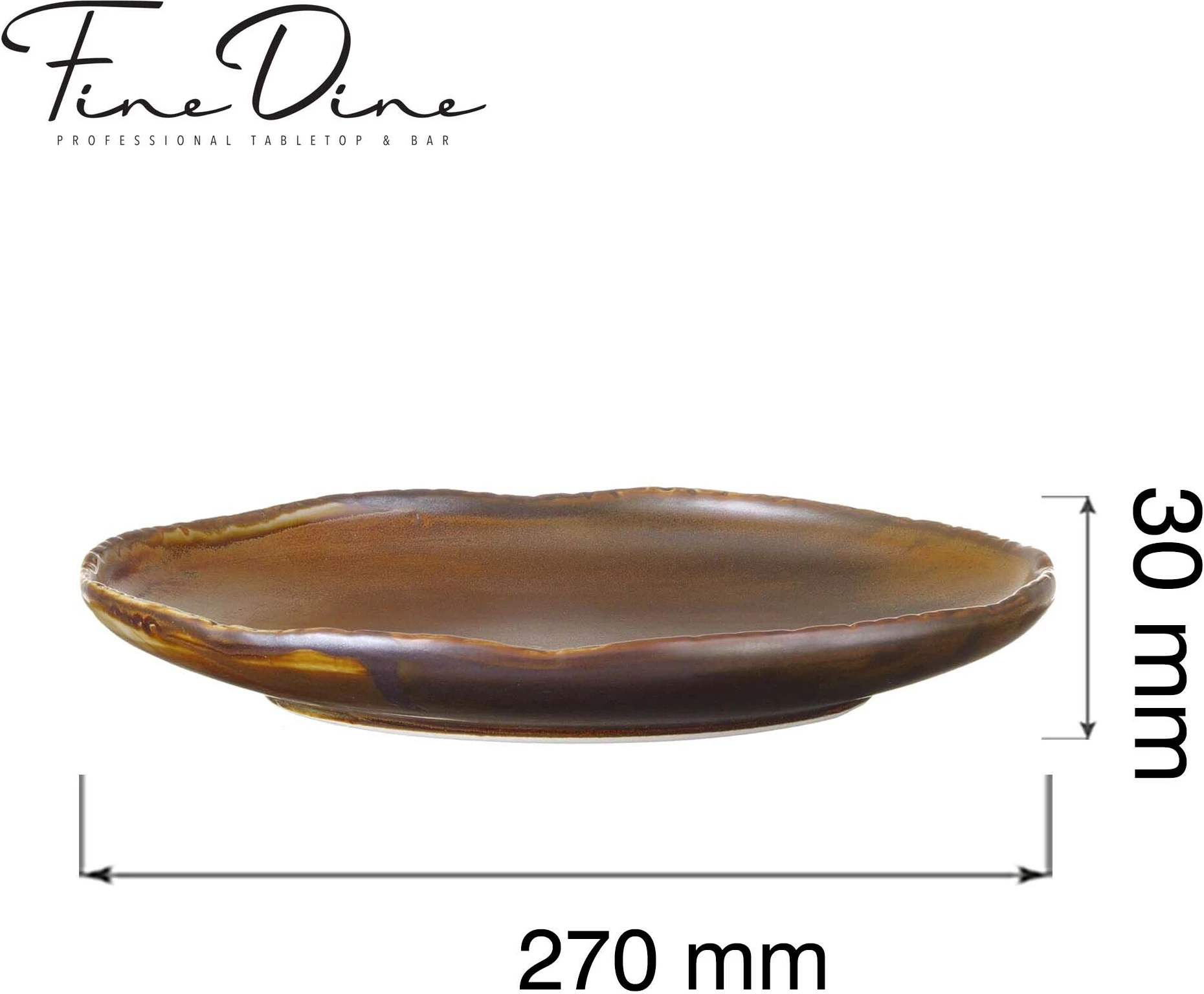 Pjatë coupe Fine Dine Aurum ø270 mm, kafe e errët, set 3 copë