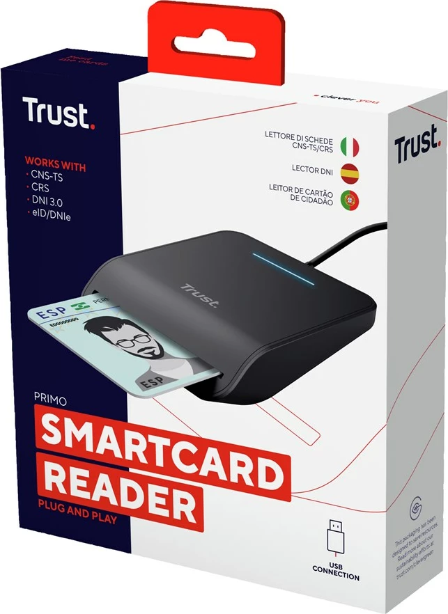 Lexues kartelash të mençura Trust Primo, USB, i zi