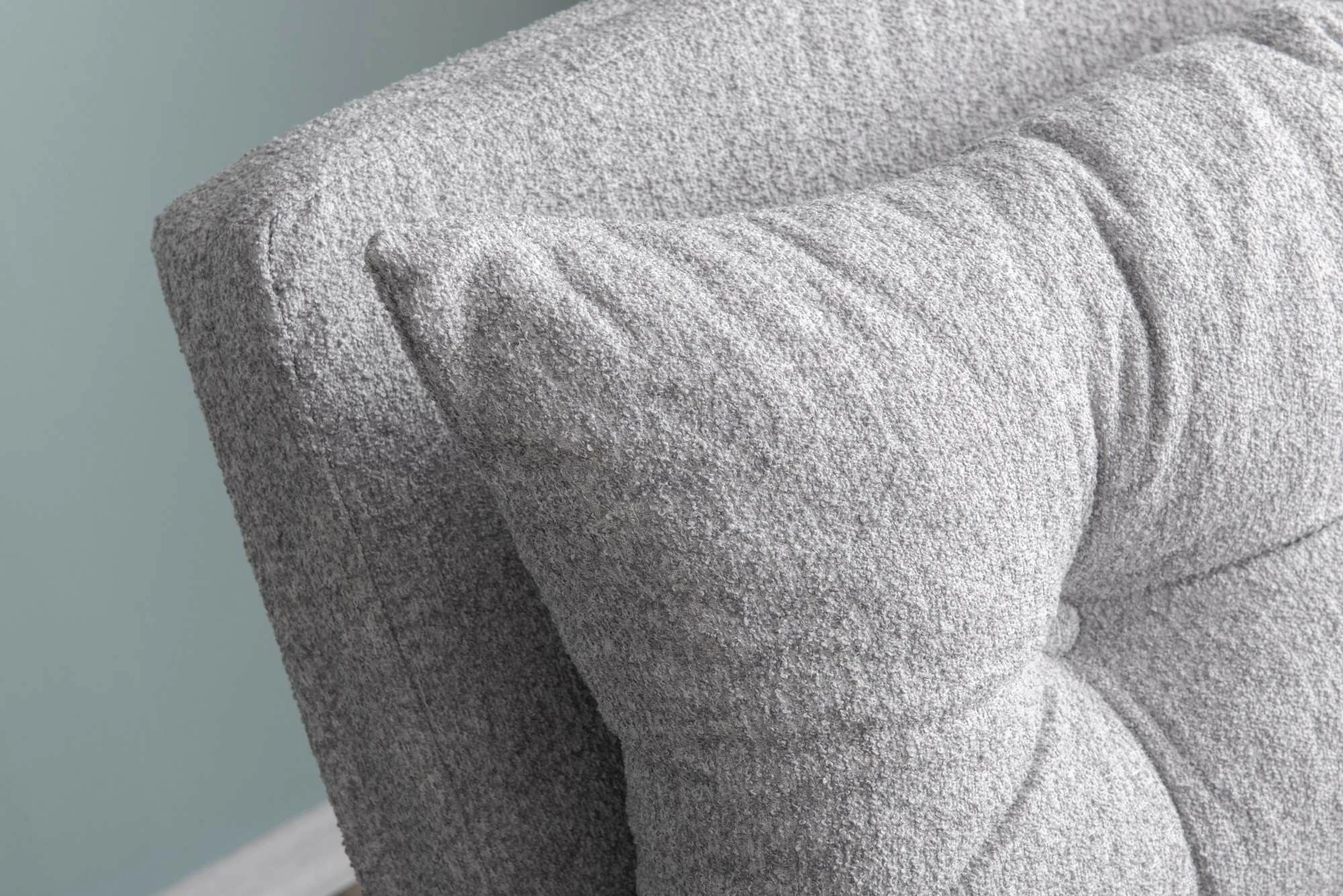 Krevat-karrige një vendës, Atelier del Sofa, Sando Single, material teddy, ngjyrë gri