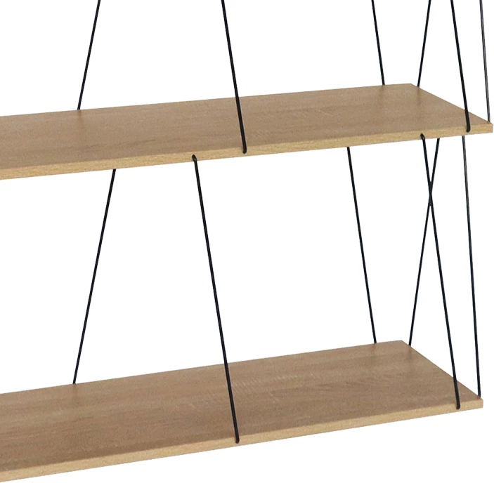 Tavolinë anësore me rafte Tars, ngjyrë lisi e zezë, 80x30x69.2cm