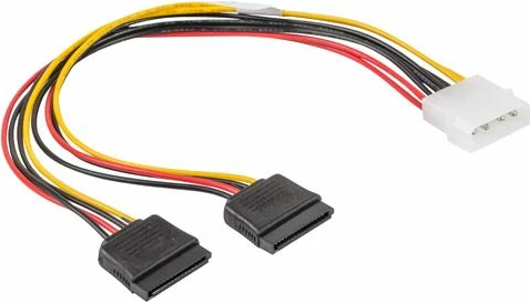 Kablë adapter energjie Lanberg Molex në 2x SATA 0.3m (CA-HDSA-11CU-0030), multikolor