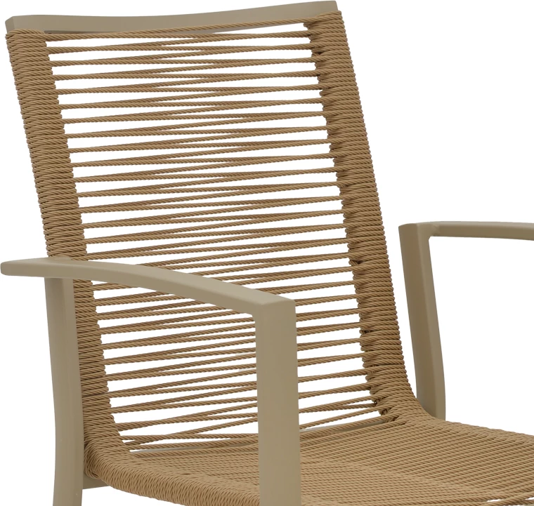 Karrige me krahë Jonian, e grumbullueshme, alumin-textilene, ngjyrë natyrale, 57x63x83cm