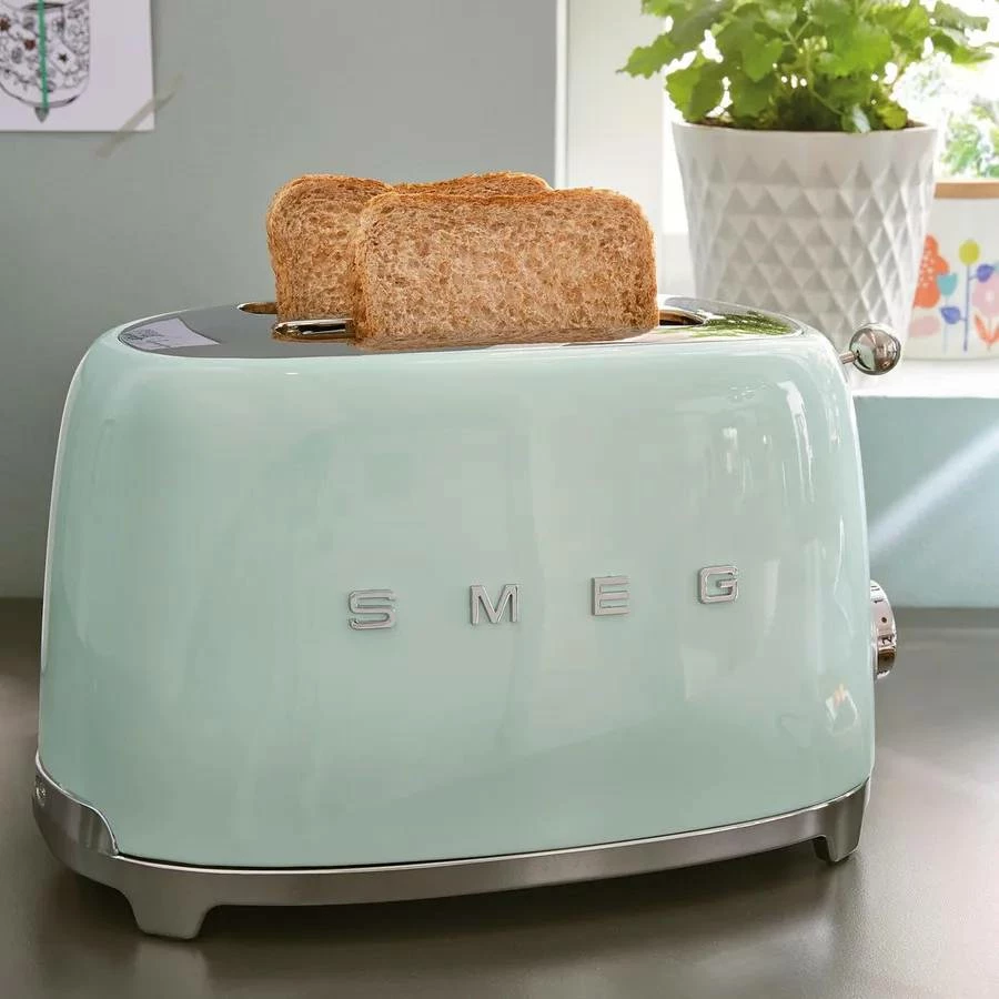 Toster Smeg TSF01PGEU 950W, 2 slota, pop-up, jeshile pastel