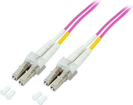 Kabëll patch fibër optike EFB Elektronik, LC-LC, OM4 50/125, duplex, 25 m, LSZH, vjollcë