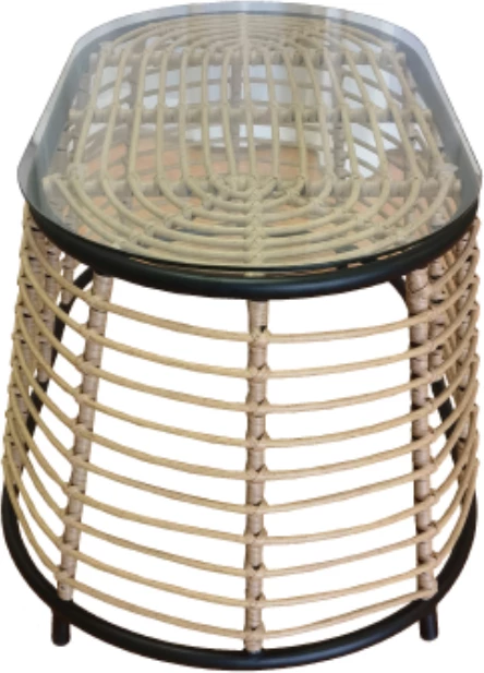 Tavolinë kafeje Loom, natyrale, e zezë, 95x55x45