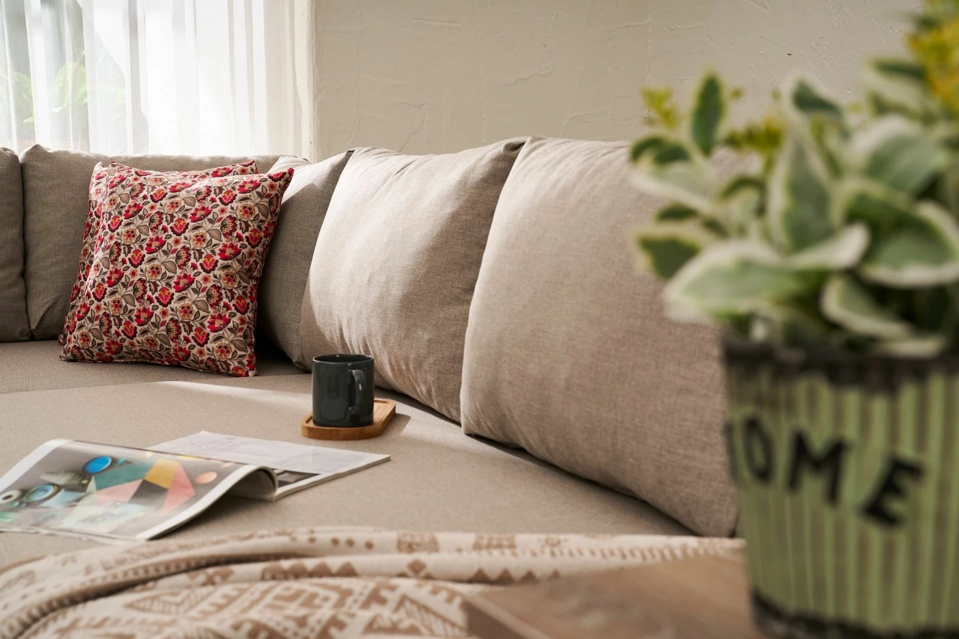 Kënd divan-krevat Atelier del Sofa, Aly majtas, bezhë