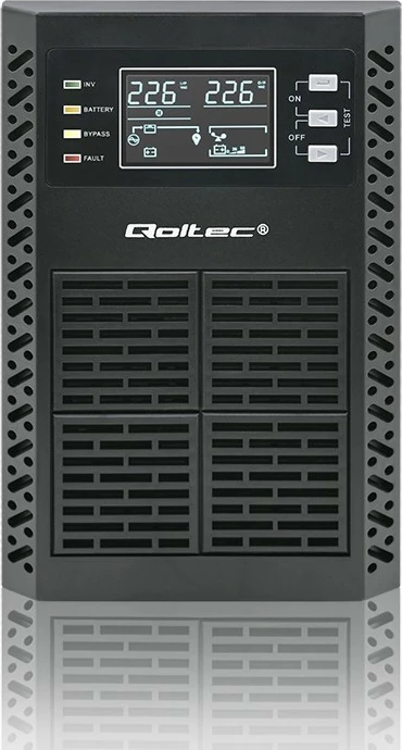 UPS Qoltec 1kVA 1000W, Online, LCD, Power Factor 1.0, EPO, USB, i zi