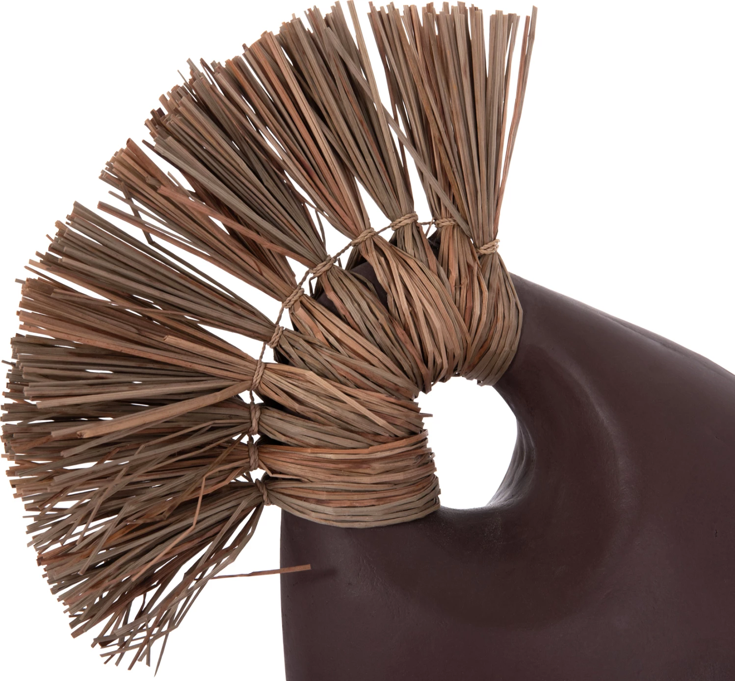 Vazo dekorative tavoline ALICA2, terrakotë, ngjyrë çokollate, bar i thatë, 44x18x50cm